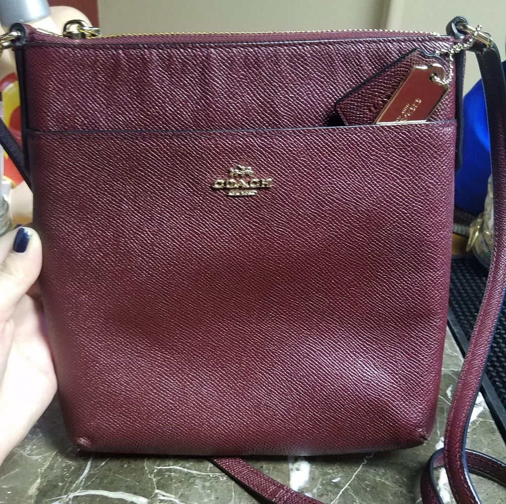 Coach crossbody maroon purse